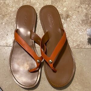 Coach Tan and Orange Sandals